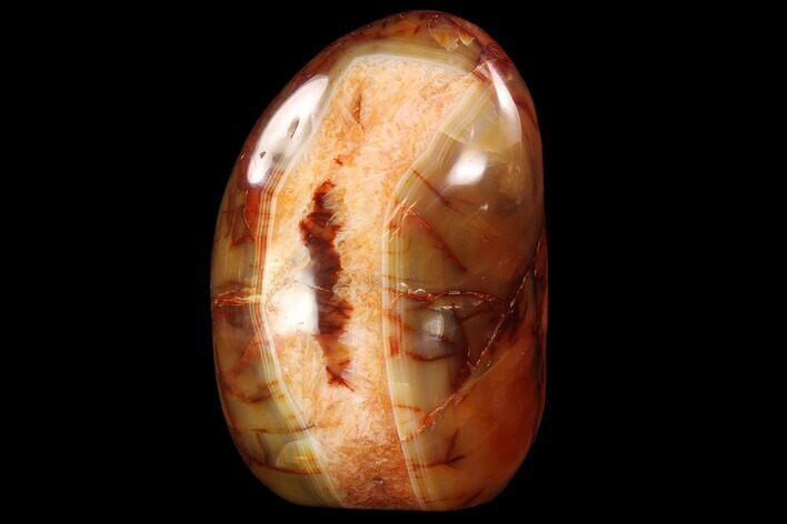 Tall, Polished Carnelian Agate With Cut Base - Madagascar #91517